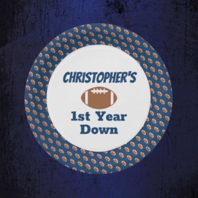 Football 1st Birthday Paper Plates (Creator Uploaded)