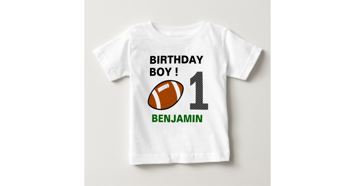 Football 1st Birthday Party Baby T-Shirt | Zazzle