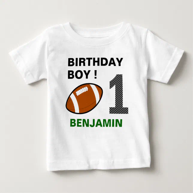 Football 1st Birthday Party Baby T-Shirt | Zazzle