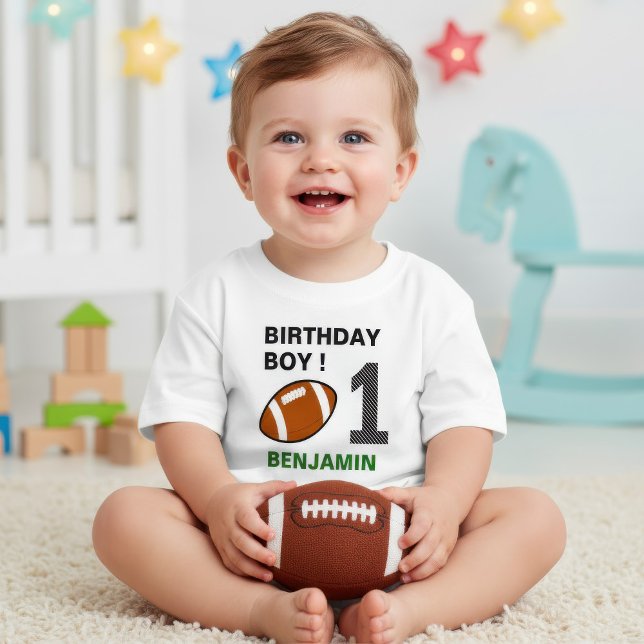 Football 1st Birthday Party Baby T-Shirt (Creator Uploaded)