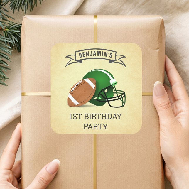 Football 1st Birthday Party Favor Sticker (Creator Uploaded)