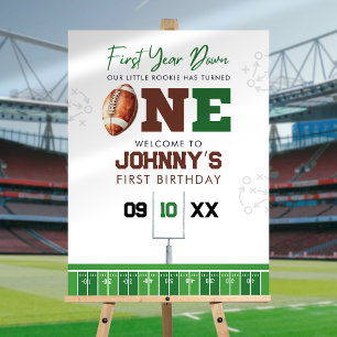 Football 1st Birthday Party Welcome Sign