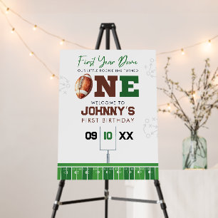 Football 1st Birthday Welcome Sign