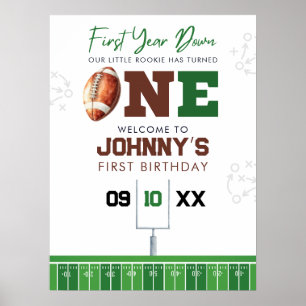 Football 1st Birthday Welcome Sign