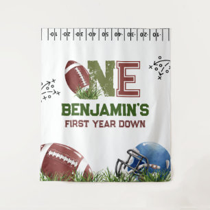 Football 1st Year Down Birthday Backdrop