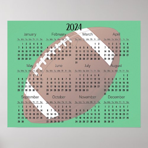 Football 2024 Calendar Poster
