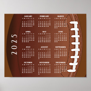Football 2025 Calendar Poster