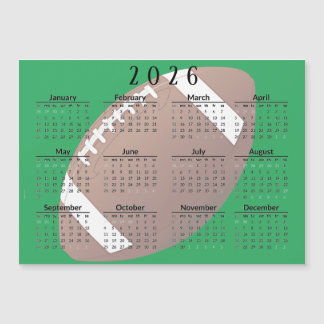 Football 2026 Calendar Magnetic Card