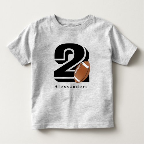 Football 2 years old 2nd Birthday Cute Sports Fan Toddler T_shirt