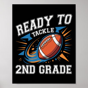 Football 2nd Second Grade First Day Of School Back Poster