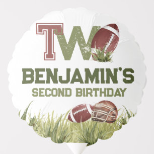 Football 2nd Year Down Football BIrthday Party Balloon