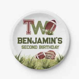 Football 2nd Year Down Football BIrthday Party Paper Plates