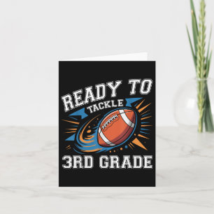 Football 3rd Third Grade First Day Of School Back Card