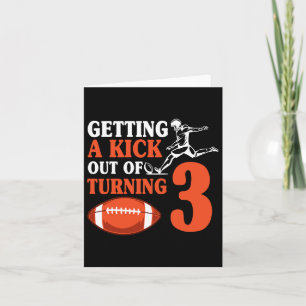 Football 3th Birthday Party Kick Team Player Sport Card