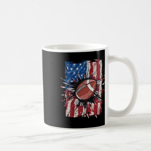 Football 4th Of July Men Usa American Flag Boys  Coffee Mug