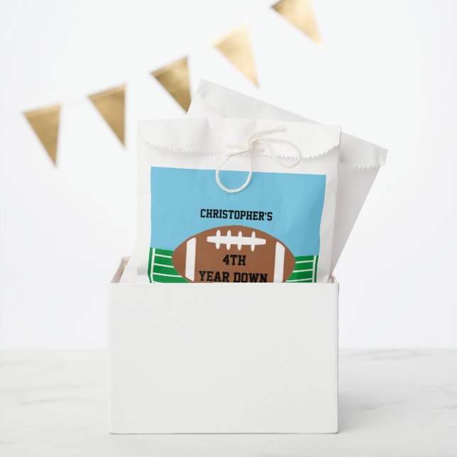 Football 4th Year Down Birthday Favor Bag (Party)