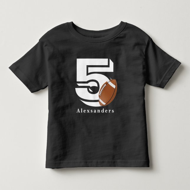 Football 5 Birthday name and age kids boy girl Toddler T-shirt (Front)
