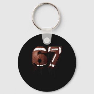 Football 67 Six Seven Funny Gen Alpha Meme Drip  Keychain