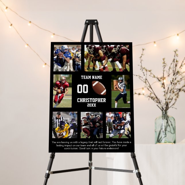 Football 7 photo collage team name foam board (In Situ (Stand))