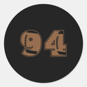 Football 94 Jersey Number Classic Round Sticker