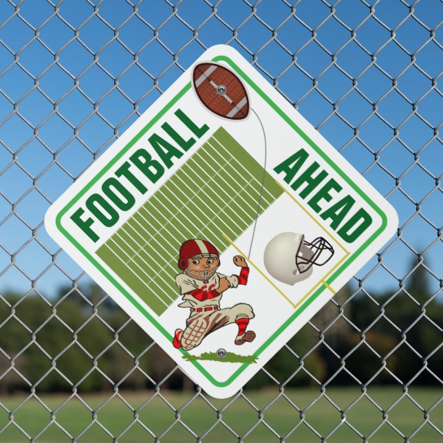 Football Ahead Metal Sign (In Situ(Fence))