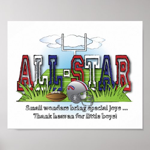 Football All_Star Boys Room Wall Art