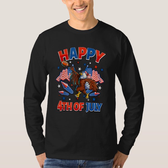Football American Eagle 4th Of July Boys Men Usa F T-Shirt (Front)
