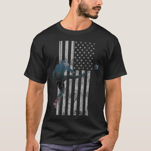 Football  American Flag USA Team Gift Kicker T-Shirt (Front)
