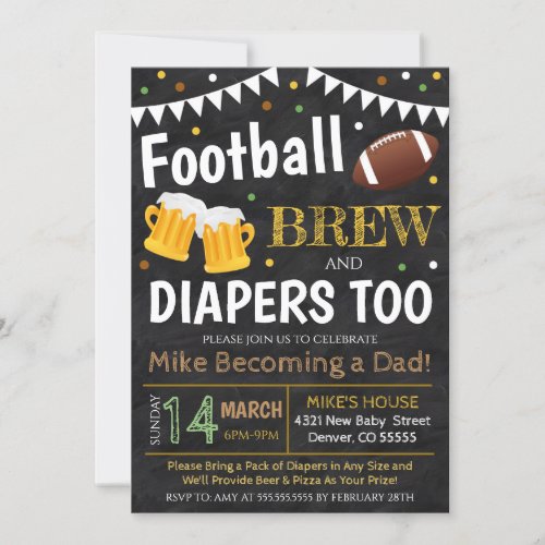 Football And Beer Baby Shower Invitation