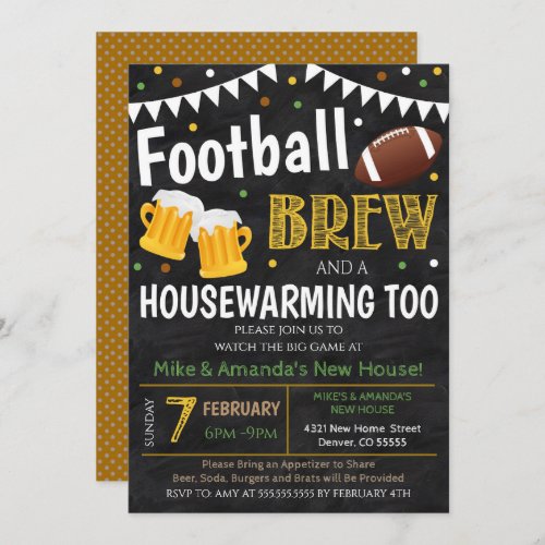 Football and Beer Housewarming Party Invitation