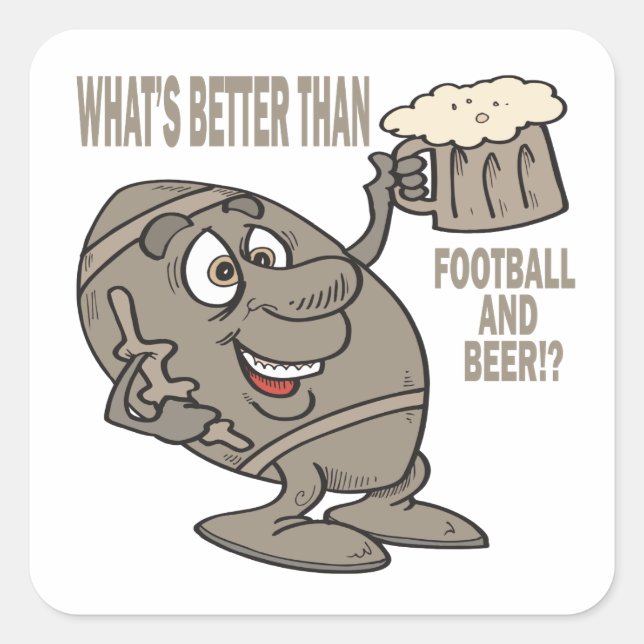 Football And Beer Square Sticker (Front)