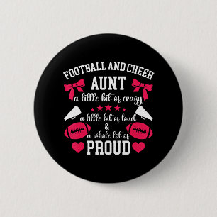 Football And Cheer Aunt Proud Football & Cheer Button