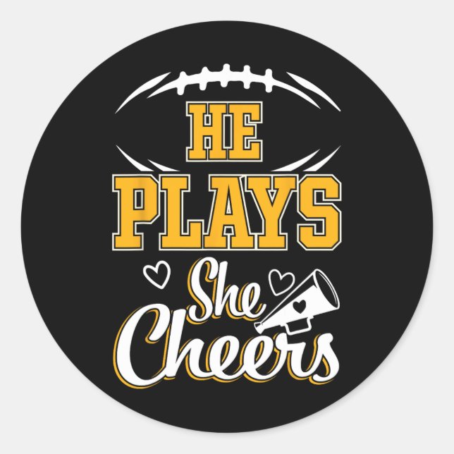 Football And Cheer Mom Cheerleading Mother Footbal Classic Round Sticker (Front)