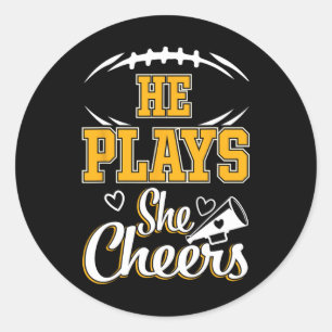 Football And Cheer Mom Cheerleading Mother Footbal Classic Round Sticker