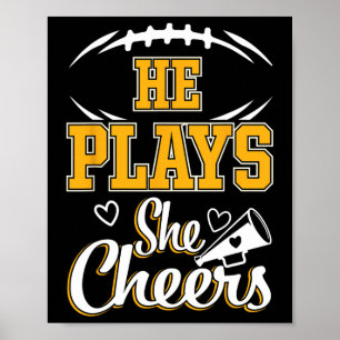 Football And Cheer Mom Cheerleading Mother Footbal Poster