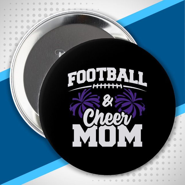Football and Cheer Mom - High School Sports Button (Creator Uploaded)