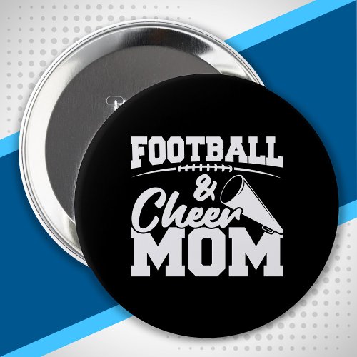 Football and Cheer Mom _ High School Sports Button