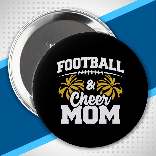 Football and Cheer Mom - High School Sports Button (Creator Uploaded)