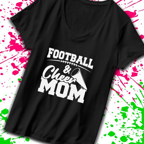 Football and Cheer Mom _ High School Sports T_Shirt
