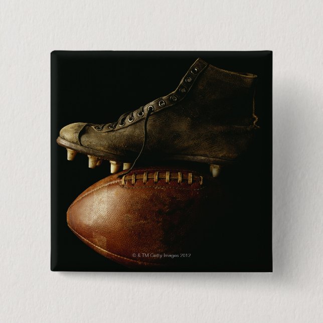 Football and Cleat Pinback Button (Front)