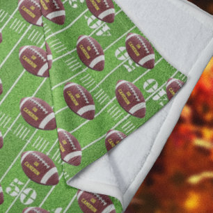 Football and Field Personalized Fleece Blanket