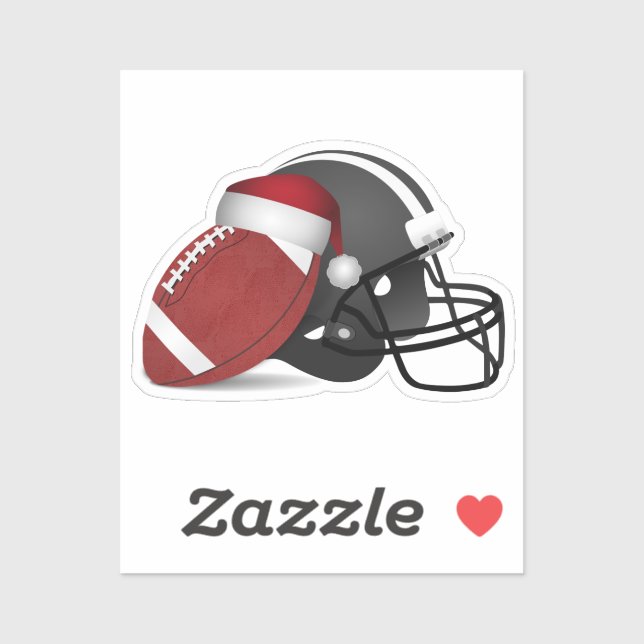 Football and Football Helmet Christmas Sticker (Sheet)