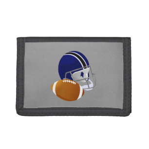 Football and Football Helmet Trifold Wallet
