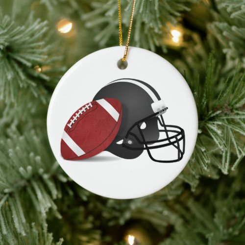  Football And Helmet Christmas  Ceramic Ornament