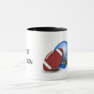 Football and Helmet personalize with name Mug