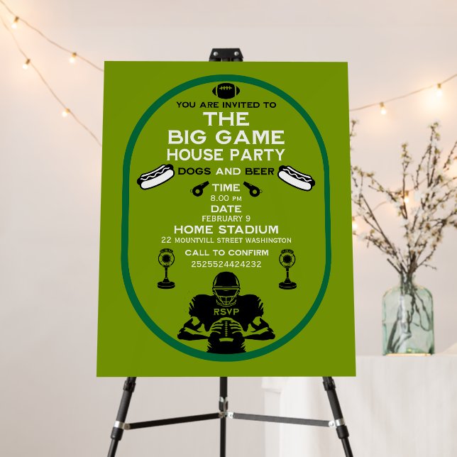 Football And Hotdog House Party Foam Board (In Situ (Stand))