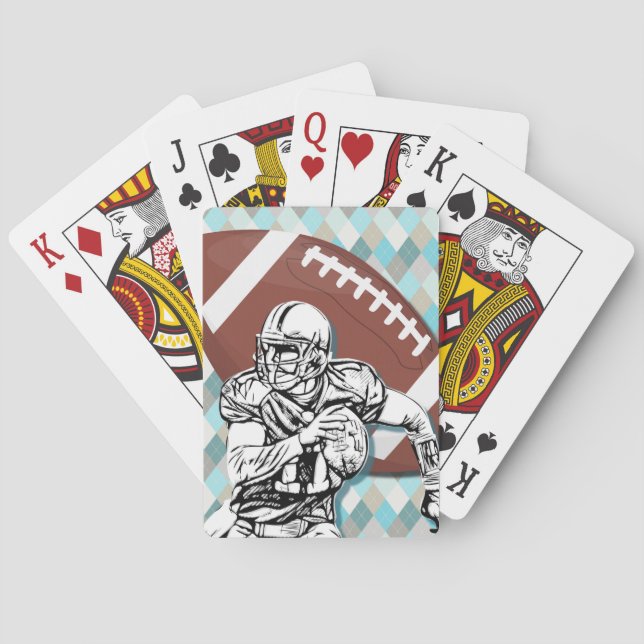 Football and Player Art Playing Cards (Back)