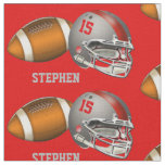 Football and Red | Gray Helmet Number and Name Fabric