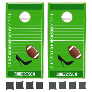 Football and Stilleto Custom Cornhole Set