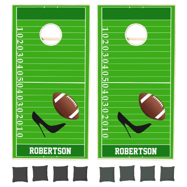 Football and Stilleto Custom Cornhole Set (Set)